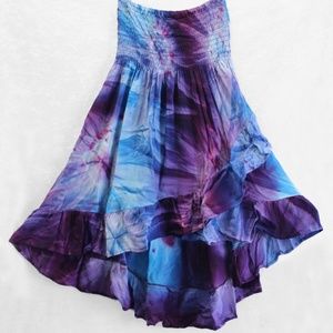 Tie-Dye Ruffled Convertible Top/Skirt